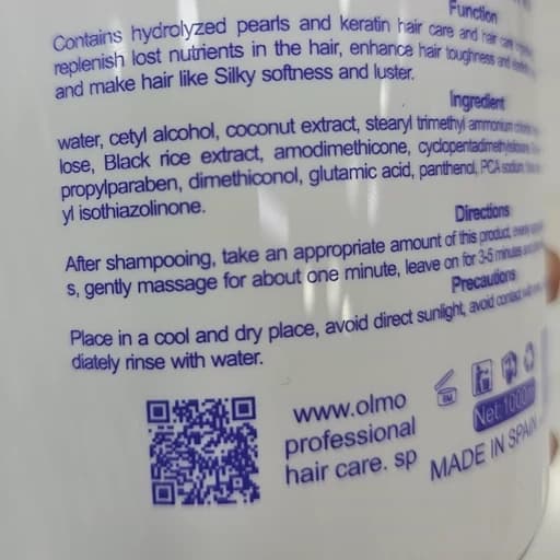 ماسک مو اولمو اسپانیایی Olmo Scalp Therapy حجم 1000 میل | ترمیم عمیق، آبرسانی و تغذیه مو با مولتی ویتامین — تصویر ۶