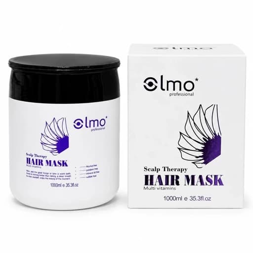 ماسک مو اولمو اسپانیایی Olmo Scalp Therapy حجم 1000 میل | ترمیم عمیق، آبرسانی و تغذیه مو با مولتی ویتامین