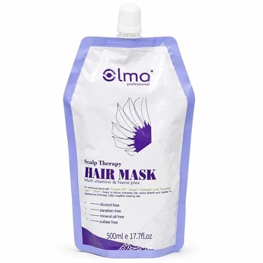 ماسک مو اولمو اسپانیایی اورجینال (Olmo) مدل Multi-Vitamin حجم 500 میلی لیتر دارای پلکس درمانی مو