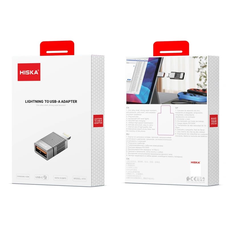 مبدل OTG لایتنینگ هیسکا مدل H10 — تصویر ۳