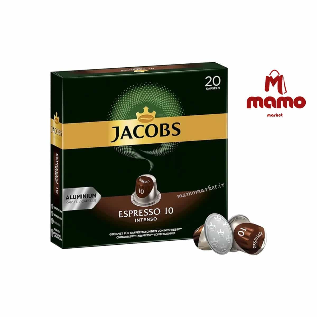 کپسول اسپرسو اینتنسو جاکوبز 20 عددی Jacobs Espresso Intenso