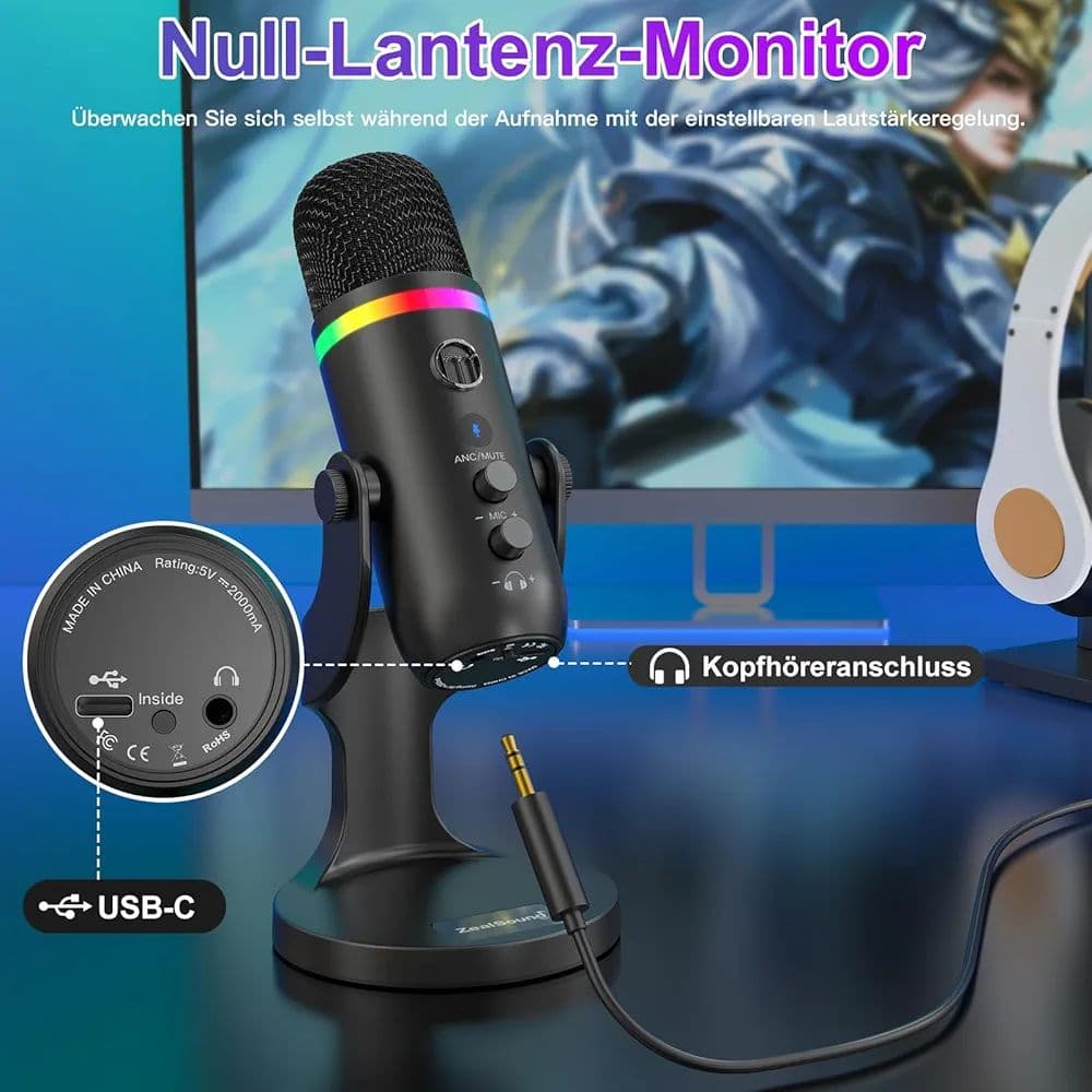 میکروفون بازی USB zealsound — تصویر ۴