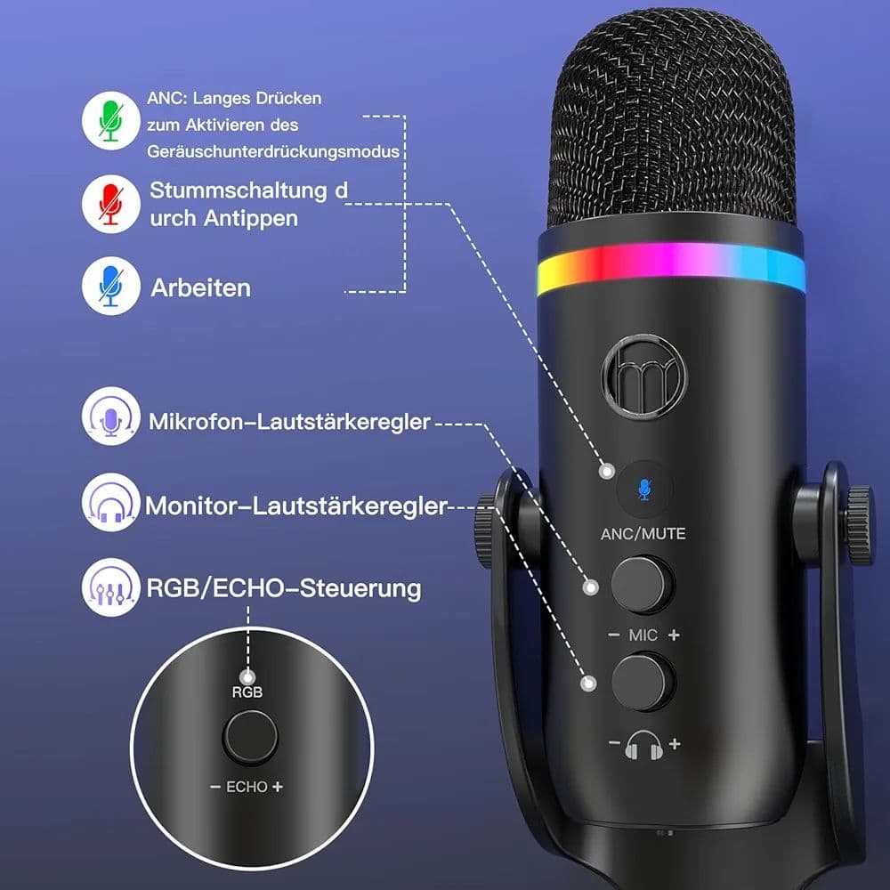 میکروفون بازی USB zealsound — تصویر ۸