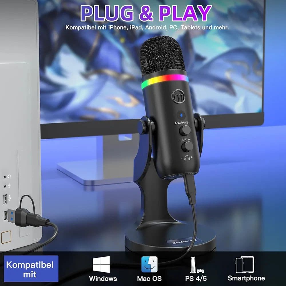 میکروفون بازی USB zealsound — تصویر ۶