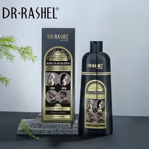 شامپو رنگ مشکی طبیعی حاوی کلاژن و روغن ارگان استلین حجم 400 میلی لیتر — تصویر ۷