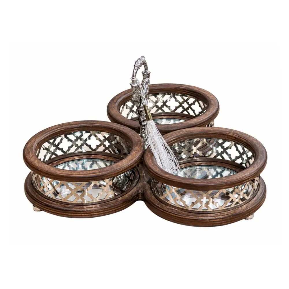 اردو خوری سه خانه موراهم مدل چوبی آیینه ای