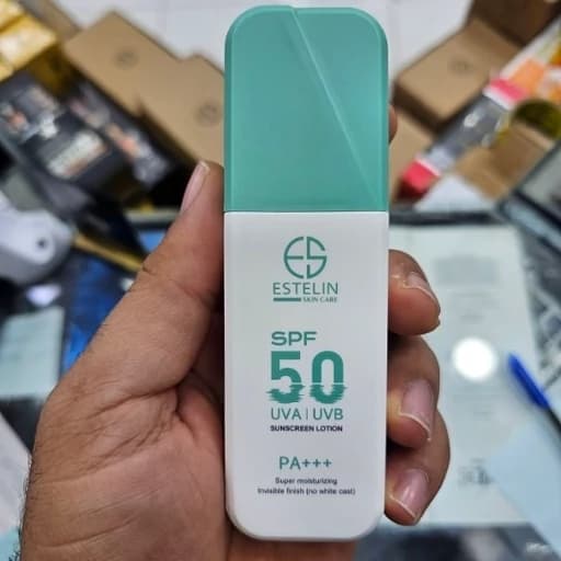 لوسیون ضد آفتاب استلین سبز حجم 75 گرمی spf50 آبرسان 8 ساعته حاوی گلوتاتیون و نیاسینامید و هیالورونیک — تصویر ۲