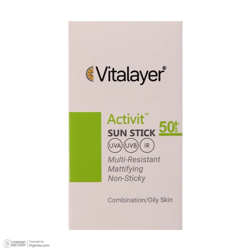 ضدآفتاب استیکی صورت ویتالیر مدل اکتیویت SPF 50 مناسب پوست چرب — تصویر ۲