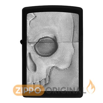 فندک زیپو اصل کد 2003985 Half Skull Emblem