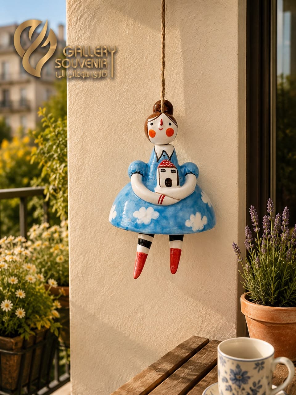 زنگوله دختر ابری سرامیکی