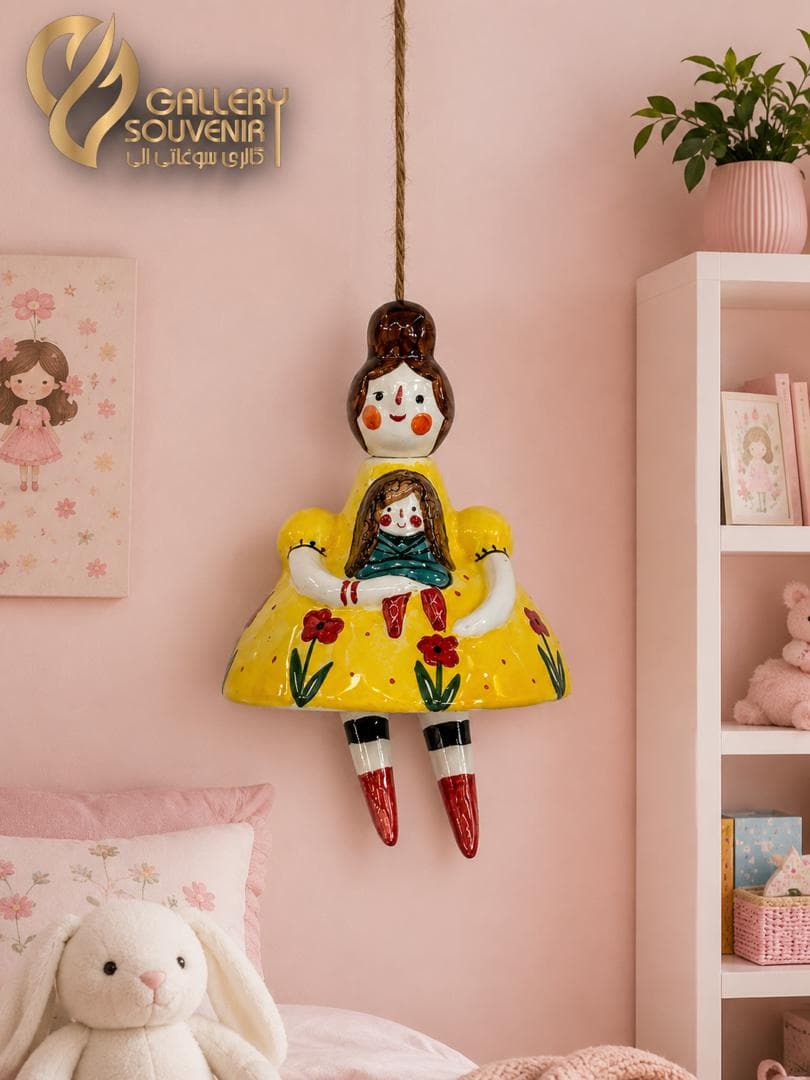 زنگوله دختر عروسکی سرامیکی