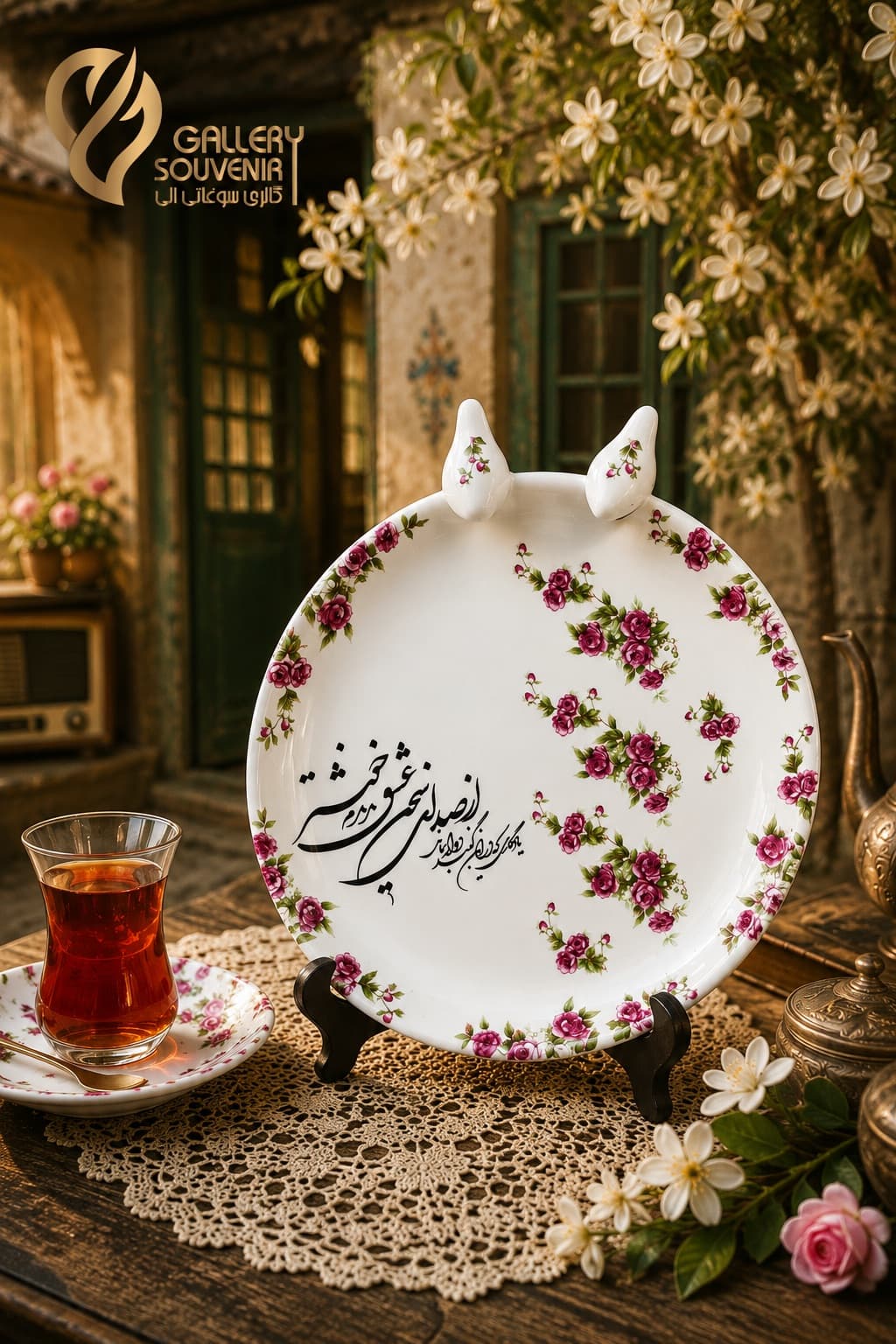 سینی گرد ۲۵ سانتی گلسرخی — تصویر ۴