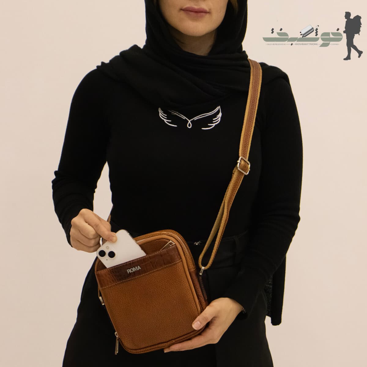 کیف دوشی چرم طبیعی کد 031 — تصویر ۵