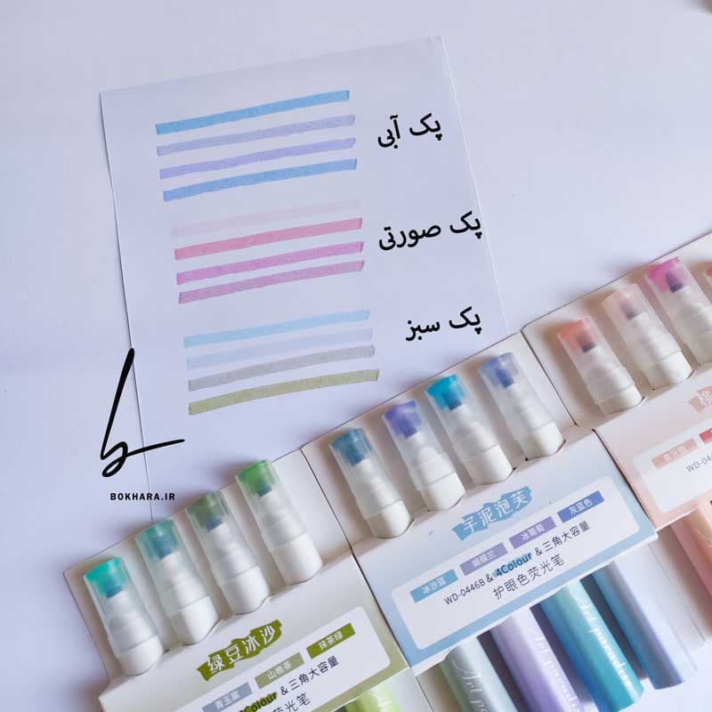 ماژیک هایلایتر پاستلی مدل WD-446A مجموعه 4 عددی — تصویر ۵