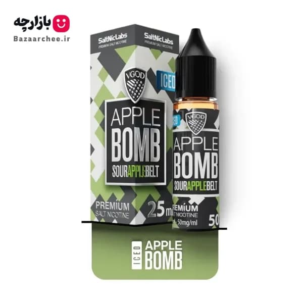 سالت نیکوتین سیب ترش یخ بمب ویگاد | VGOD Apple Bomb ICE Saltnic — تصویر ۲