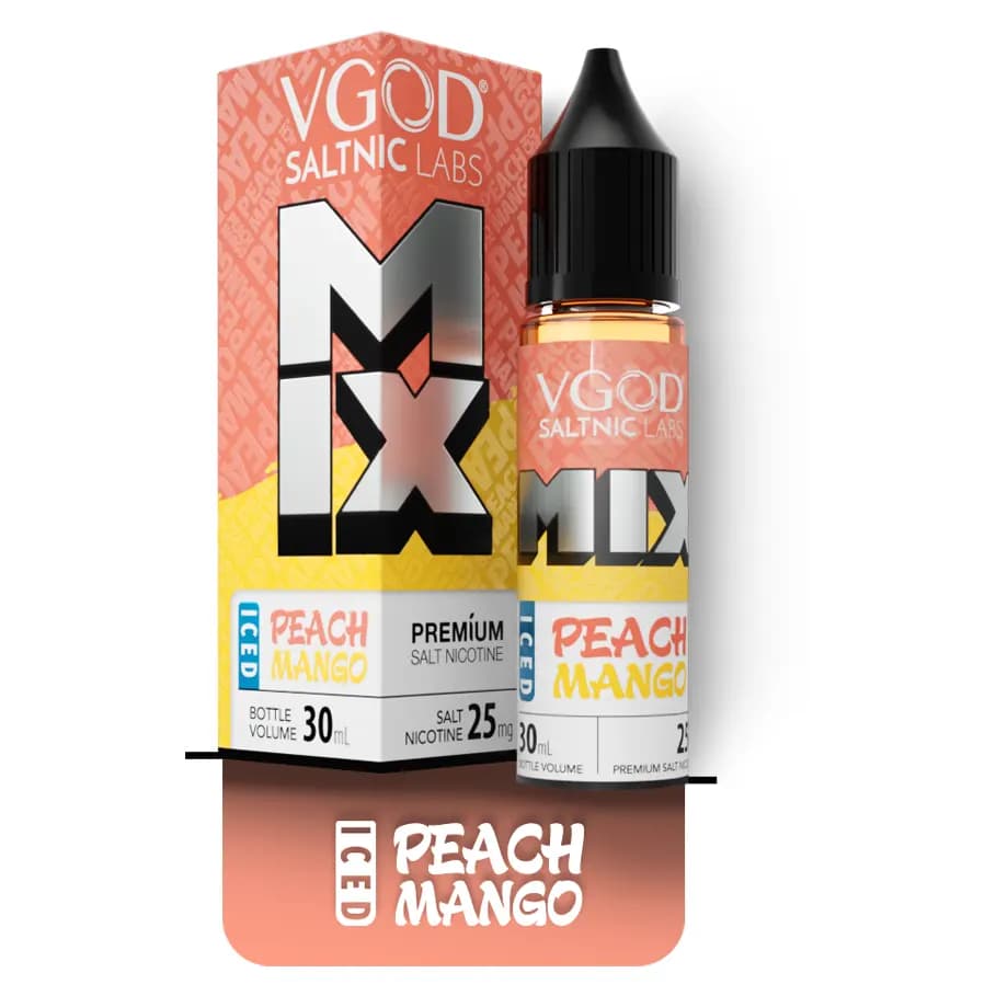 سالت نیکوتین میکس هلو انبه یخ ویگاد | VGOD Mix Iced Peach Mango SaltNic — تصویر ۳