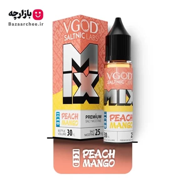سالت نیکوتین میکس هلو انبه یخ ویگاد | VGOD Mix Iced Peach Mango SaltNic — تصویر ۲