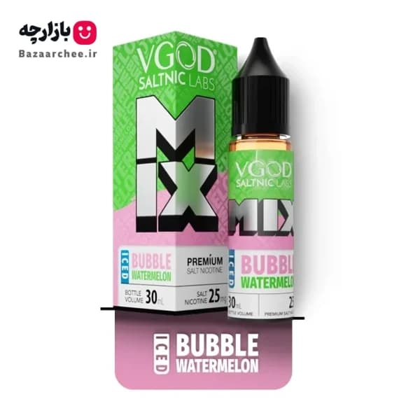 سالت نیکوتین میکس آدامس بادکنکی هندوانه یخ ویگاد | VGOD Mix Iced Bubble Watermelon SaltNic — تصویر ۲