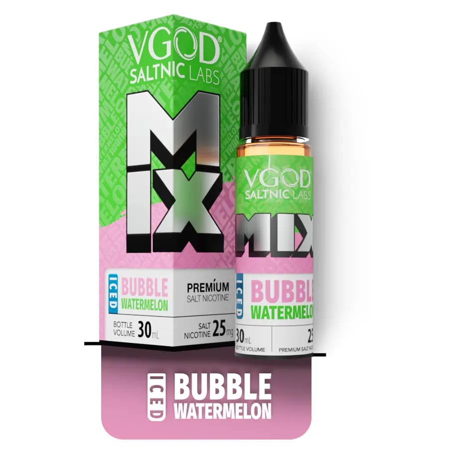 سالت نیکوتین میکس آدامس بادکنکی هندوانه یخ ویگاد | VGOD Mix Iced Bubble Watermelon SaltNic — تصویر ۳