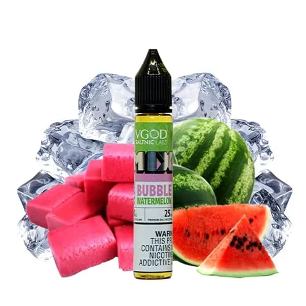 سالت نیکوتین میکس آدامس بادکنکی هندوانه یخ ویگاد | VGOD Mix Iced Bubble Watermelon SaltNic — تصویر ۵