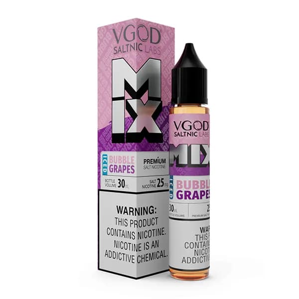 سالت نیکوتین میکس انگور آدامس بادکنکی یخ ویگاد | VGOD Mix Iced Bubble Grapes SaltNic — تصویر ۴