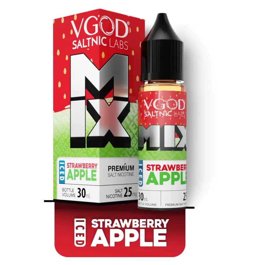 سالت نیکوتین میکس سیب ترش توت فرنگی یخ ویگاد | VGOD MIX Iced Strawberry Apple SaltNic — تصویر ۳