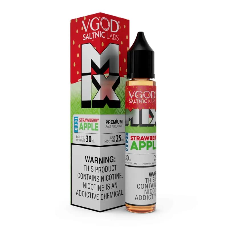 سالت نیکوتین میکس سیب ترش توت فرنگی یخ ویگاد | VGOD MIX Iced Strawberry Apple SaltNic — تصویر ۴