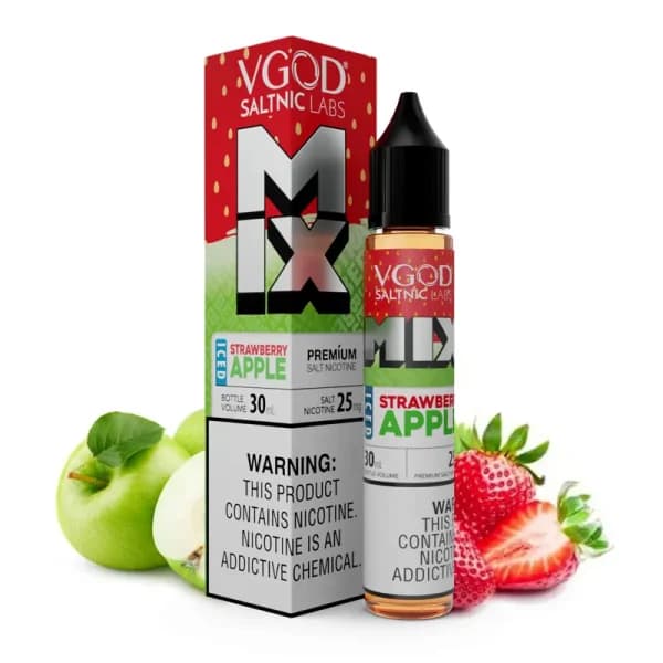 سالت نیکوتین میکس سیب ترش توت فرنگی یخ ویگاد | VGOD MIX Iced Strawberry Apple SaltNic — تصویر ۵