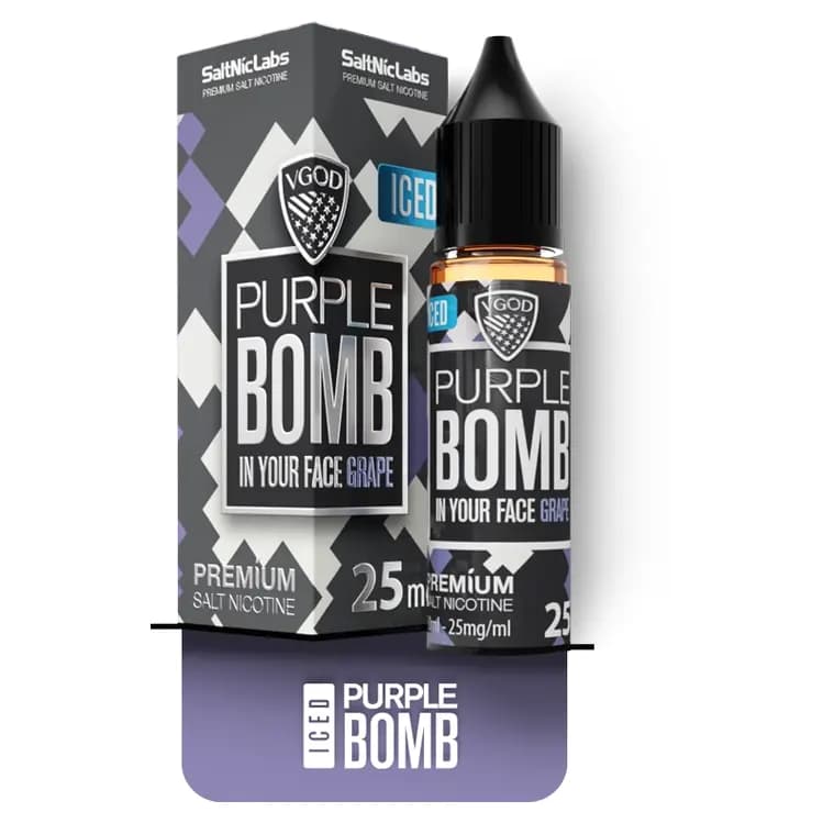 سالت نیکوتین انگور یخ بمب ویگاد VGOD PURPLE BOMB Iced — تصویر ۳