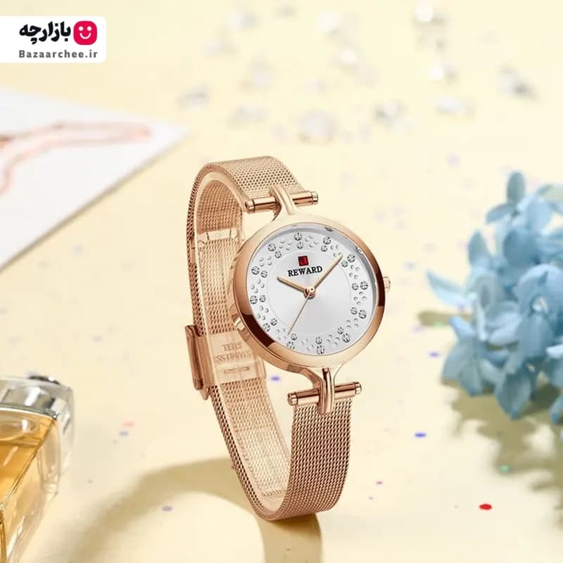 ساعت مچی عقربه ای زنانه ریوارد مدل RD22036L سفید صدفی رزگلد — تصویر ۹