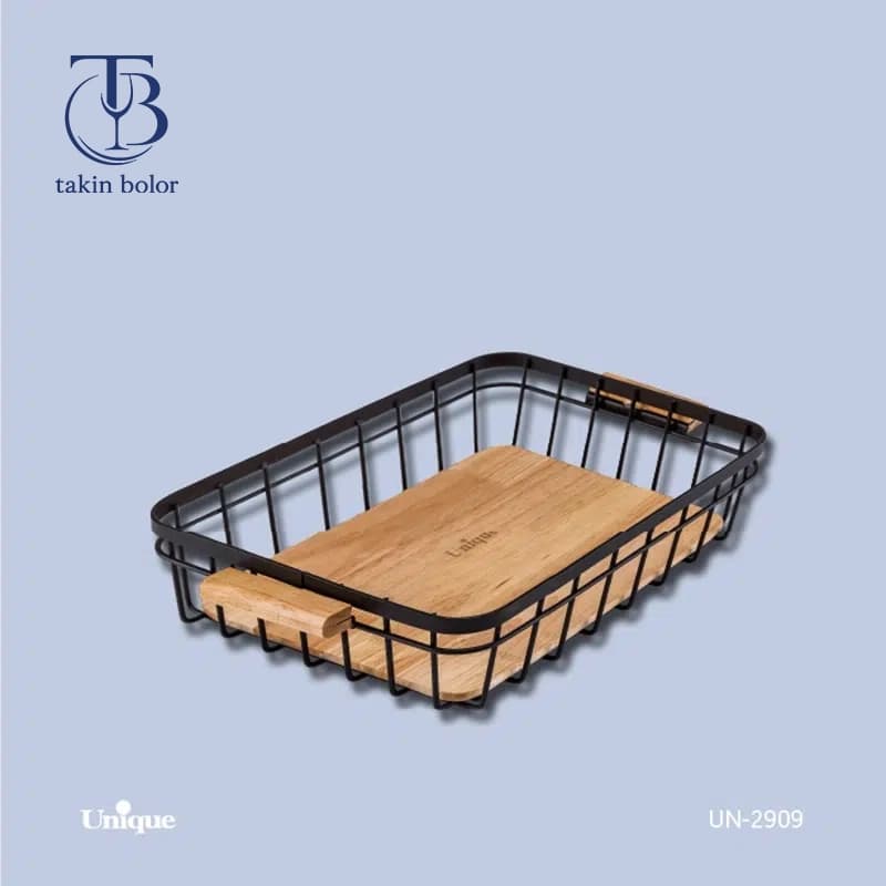 سبد نان کوچک یونیک – مدل 2909 – چوبی و فلزی
