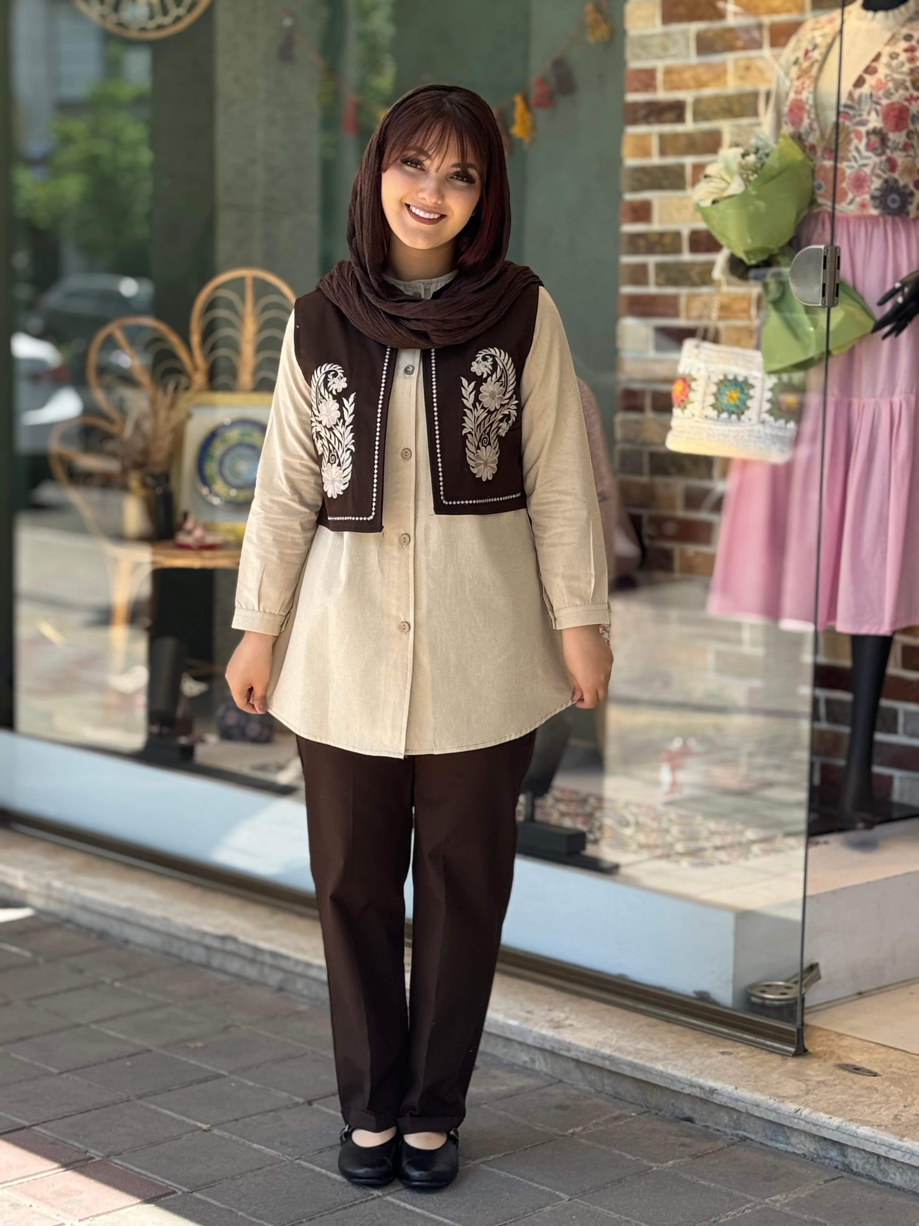 ست سه تیکه پناه قهوه ای کرم