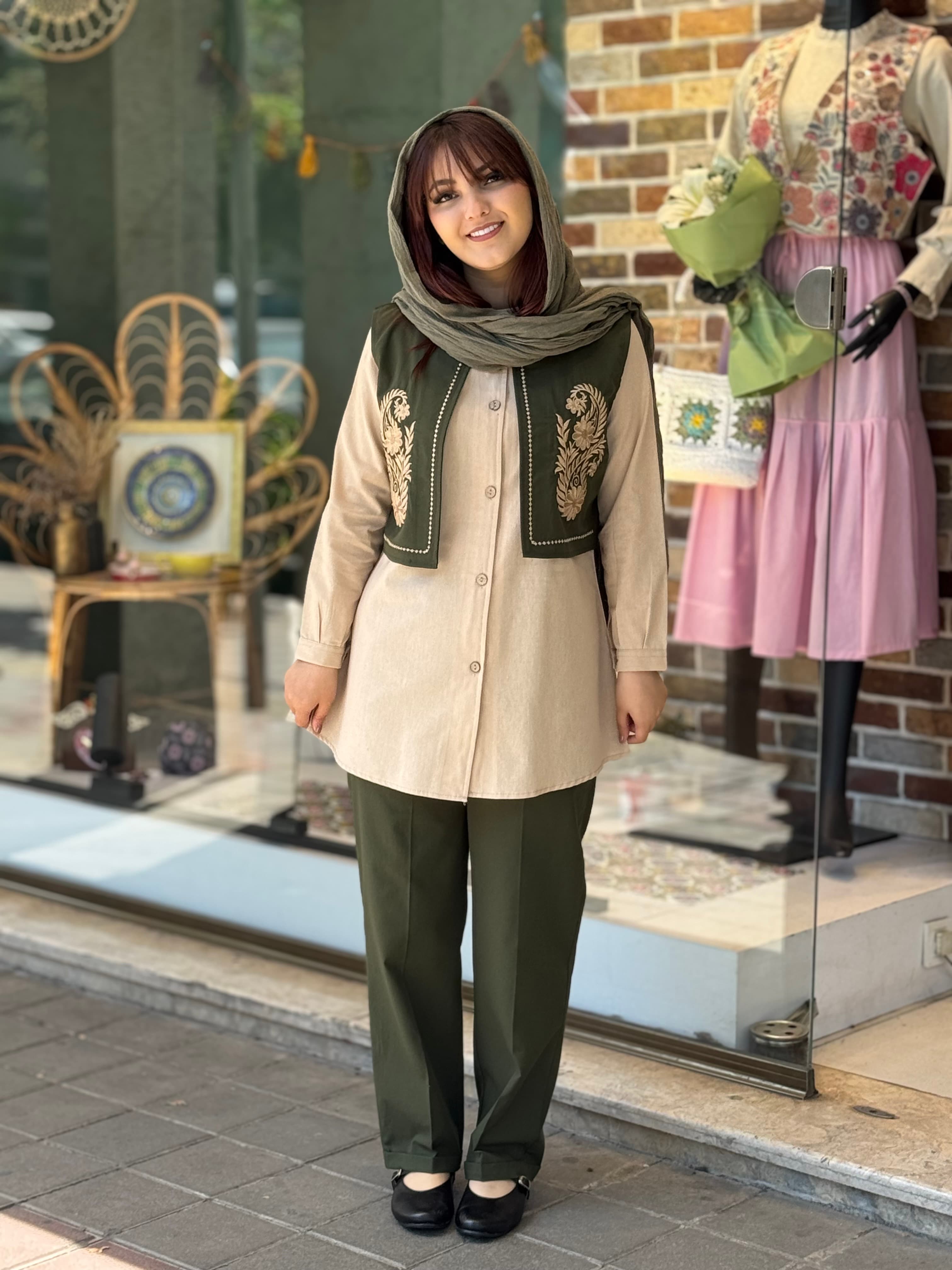 ست سه تیکه پناه یشمی کرم