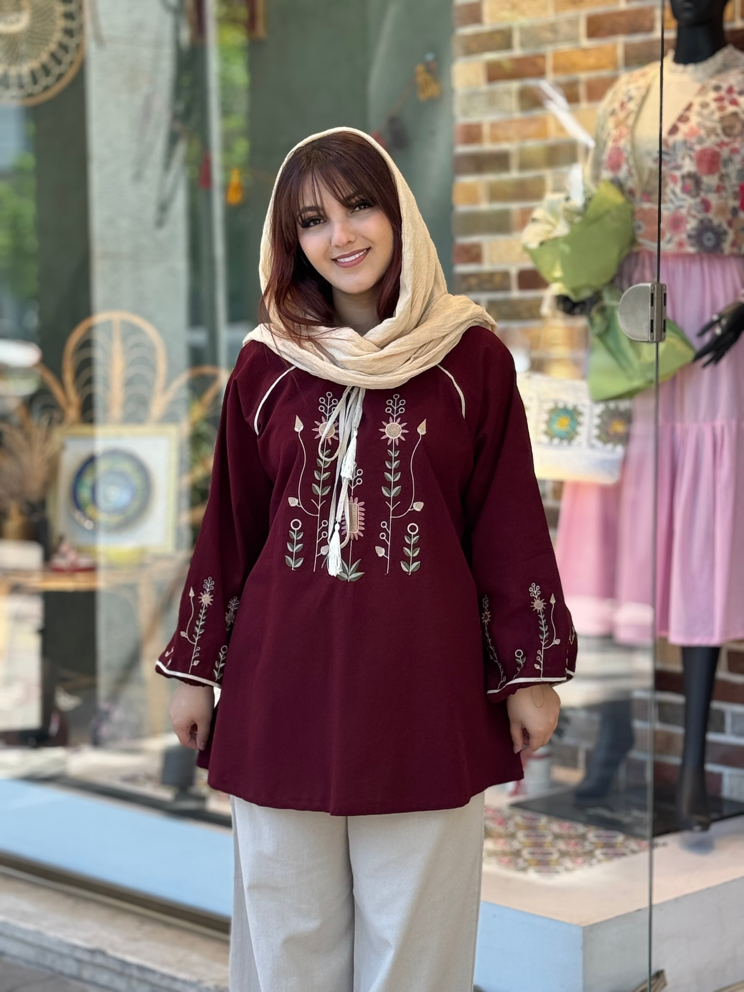 شومیز تک باران زرشکی