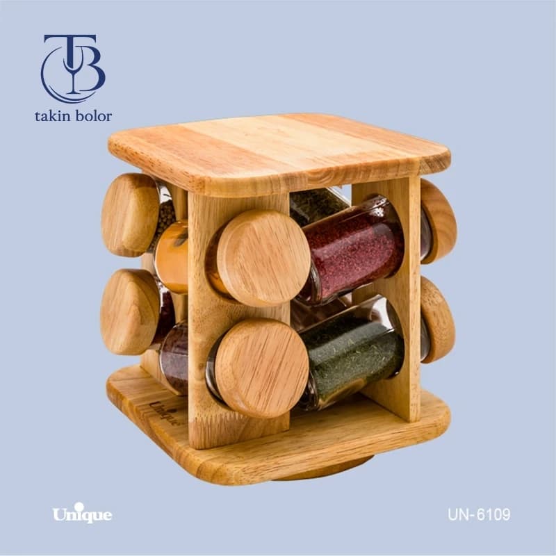 ست جا ادویه یونیک – مدل 6109 – درب چوبی