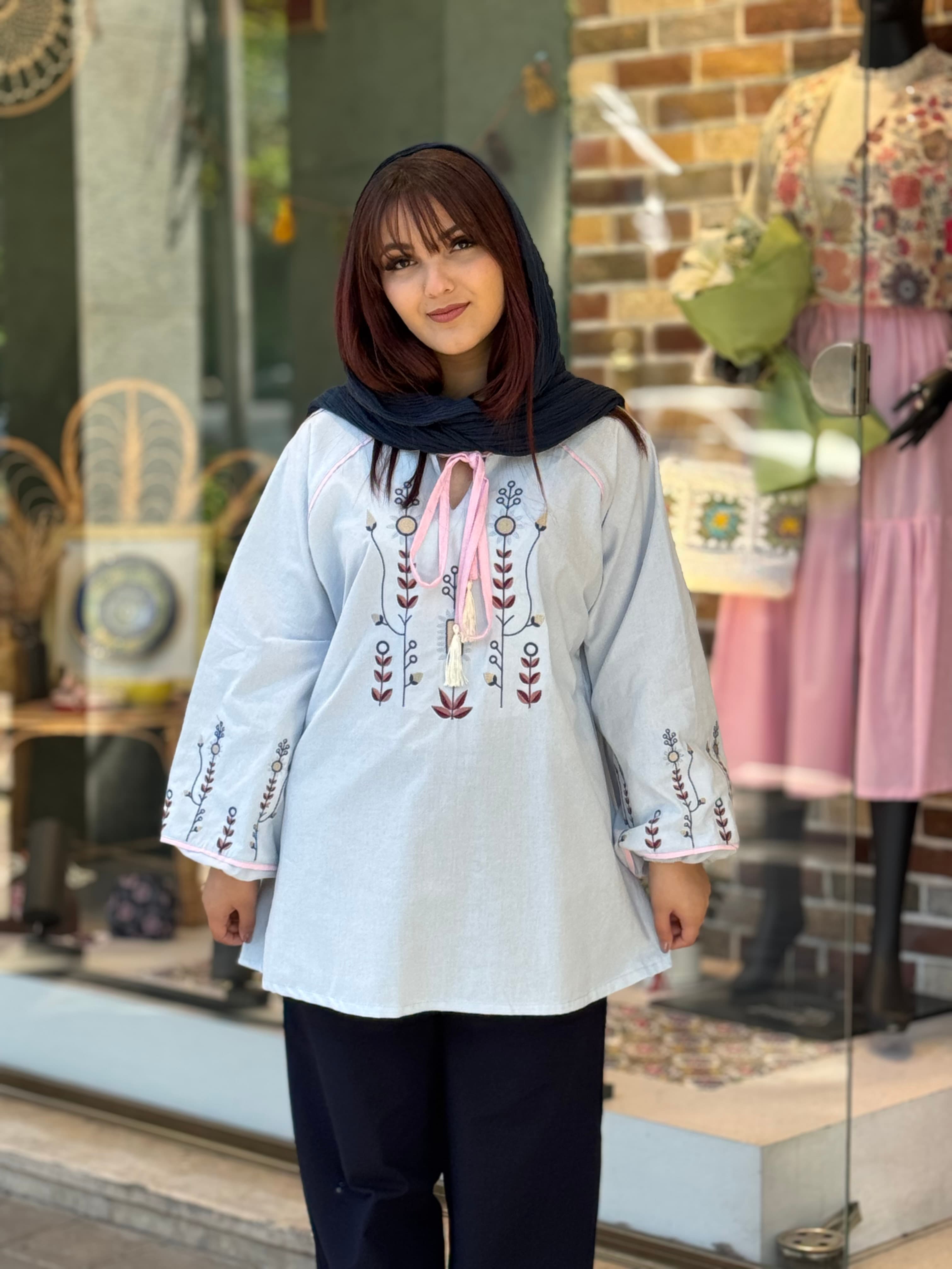 شومیز تک باران آبی