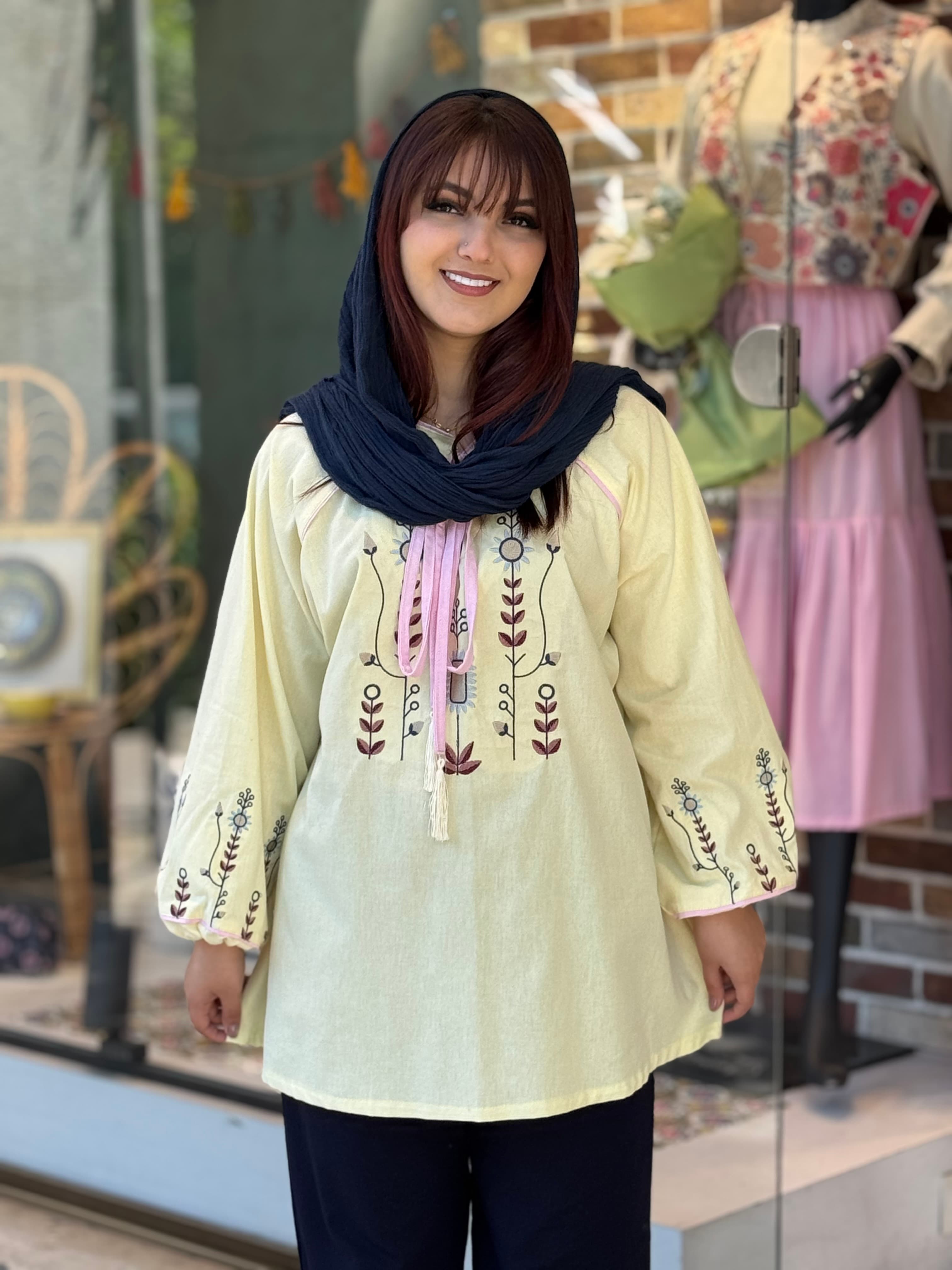 شومیز تک باران لیمویی