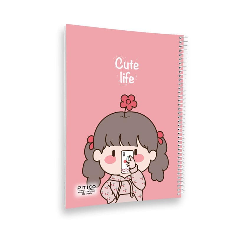 دفتر خط دار مجلد ۱۰۰ برگ پیتیکو سری cute life