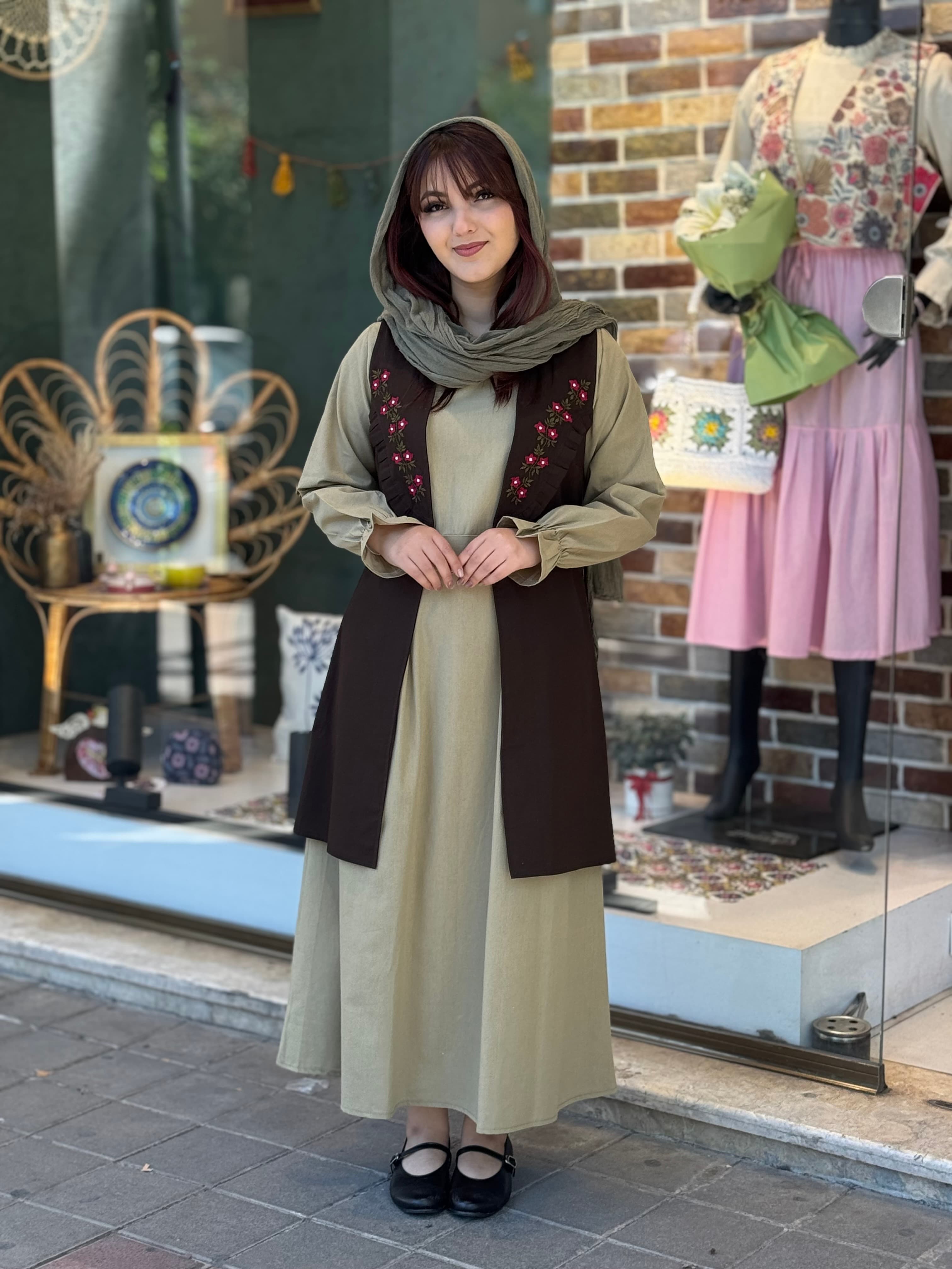 ست شهرزاد خاکی(سدری) قهوه ای