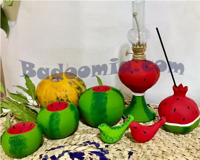 ست سفالی شب یلدا مدل مرغ آمین کد 2