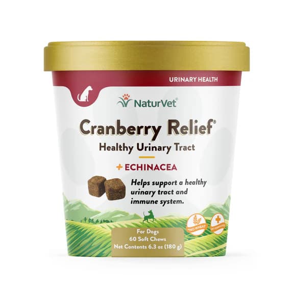 مکمل سگ NaturVet® Cranberry Relief سلامت مثانه و مجاری ادراری | 100% طبیعی | 60 عدد — تصویر ۲