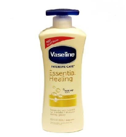 لوسیون بدن پمپی مدل Essential Healing برای پوست خشک حجم 600 میل وازلین vaseline