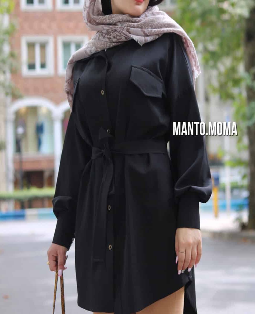 شومیز مانتویی گلامور مشکی