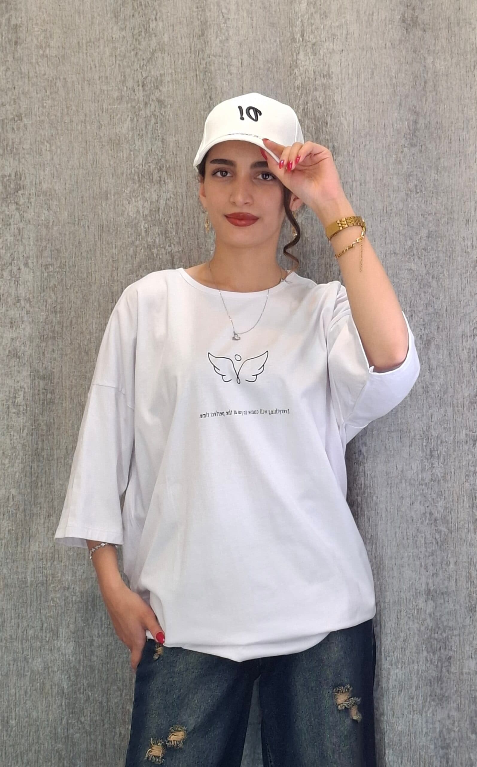 تیشرت لانگ طرح بال فرشته(زنانه)