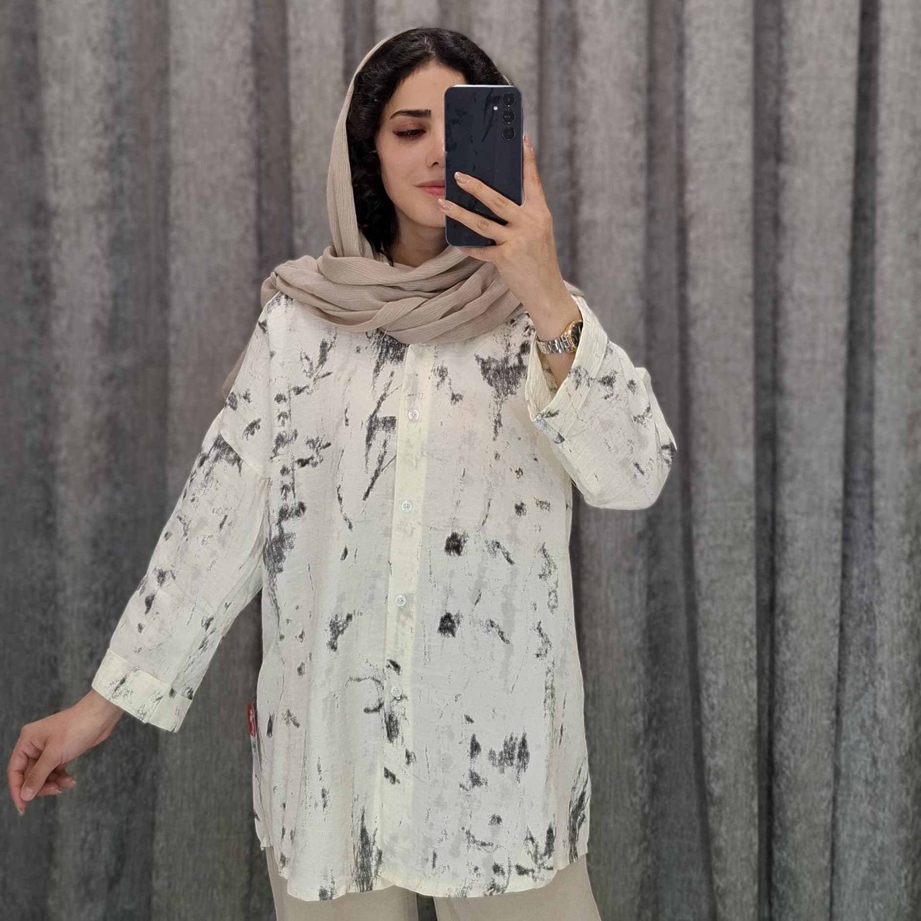 شومیز مانتویی پارچه پری (زنانه)
