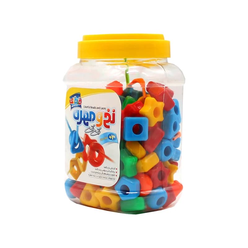 بازی فکری نخ و مهره رنگی 50 تایی قلقلک