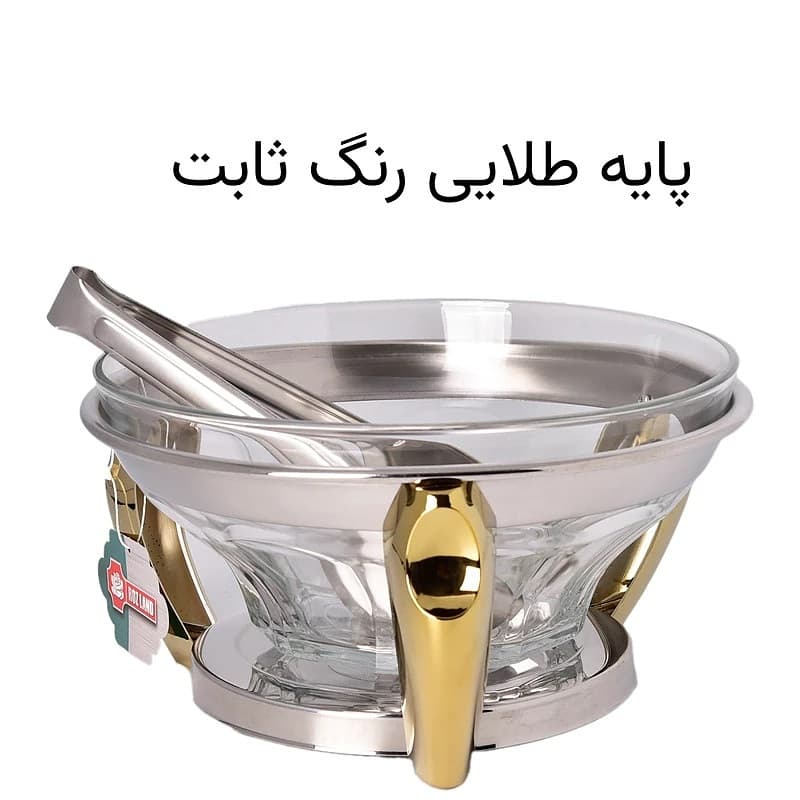 سوفله سالاد خوری رزلند مدل پافیلی استیل طلایی — تصویر ۳