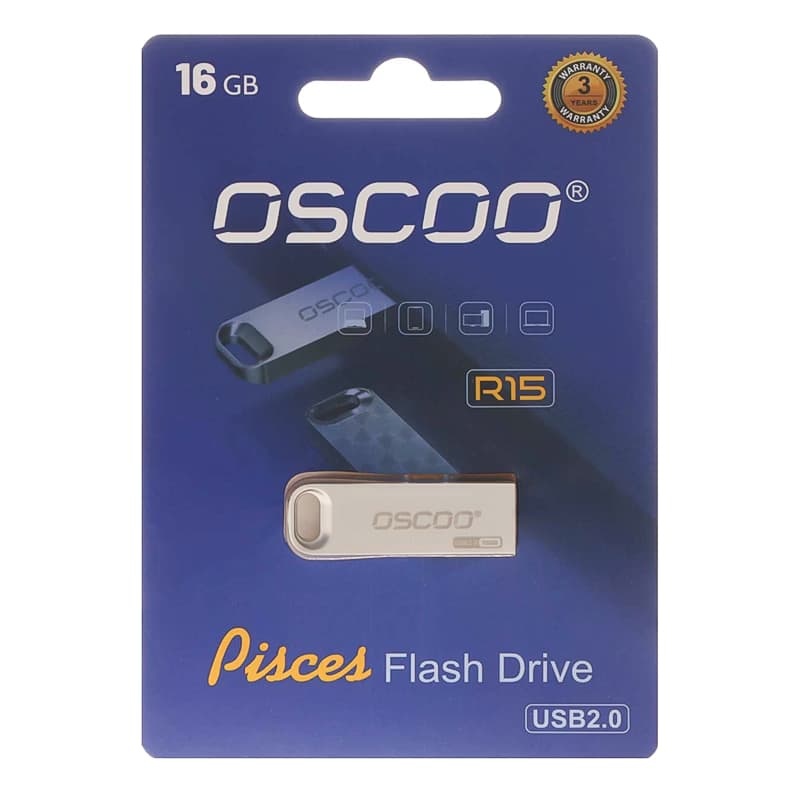 فلش مموری اوسکو 16 گیگابایت USB2.0 مدل Pisces R15 (نقره ای) — تصویر ۲