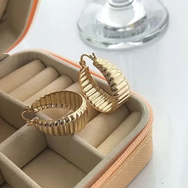 گوشواره حلقه آینه ای ژوپینگ — تصویر ۲