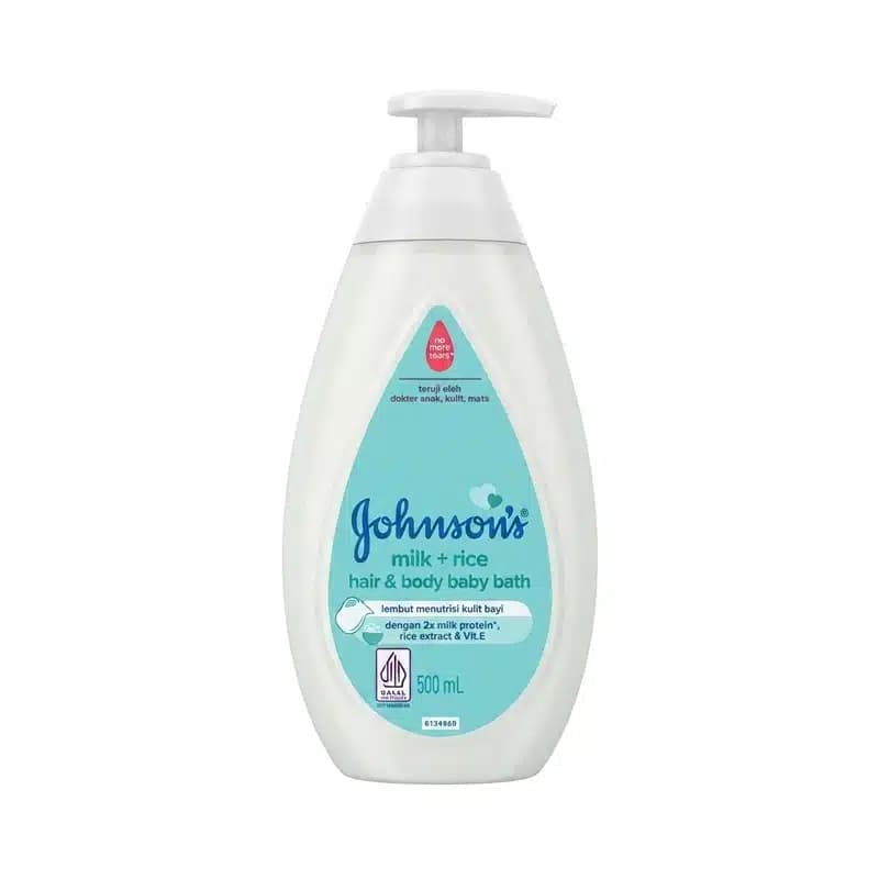 شامپو سر و بدن کودک جانسون Johnsons مدل Milk & Rice Hair & Body Baby Bath(500 میل)